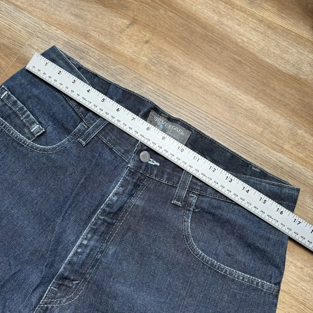 Vintage Levi's‎ SilverTab Jeans Men 33x26 Blue Dark Wash Baggy Made USA (Hemmed)